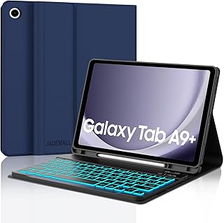 JADEMALL AZERTY Keyboard Case for Samsung Galaxy Tab A9+/A9 Plus 11 Inch 2023, French AZERTY Detachable Backlit Keyboard w…
