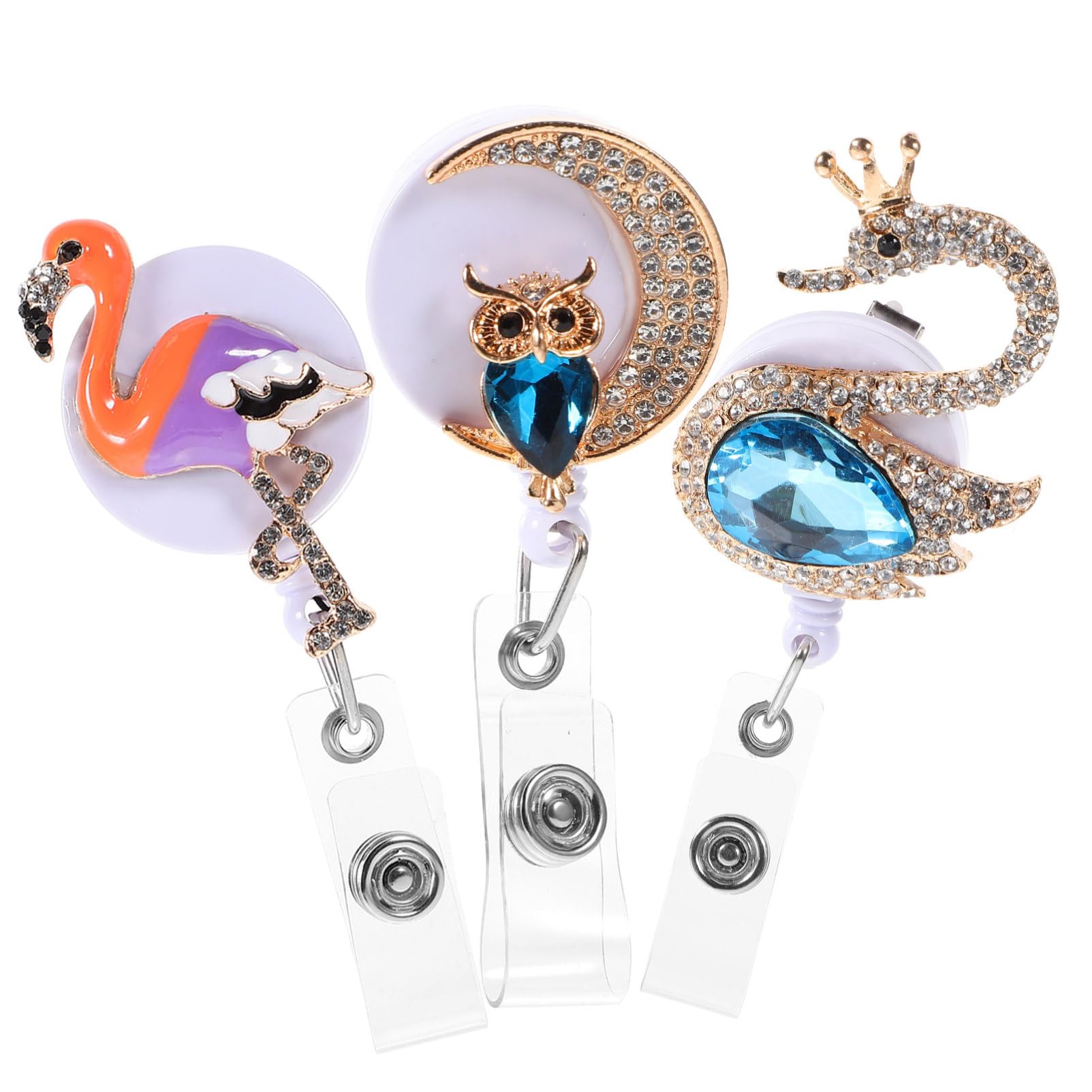 Tofficu 4 Ensembles Boucle Facile Pour Animaux Bureautique Accessoires Badge Prenom Agrafe Longes Pour Badges D'identification Clip Pour Badge Rotatif Porte-badge Manteau 3 Pièces * 4