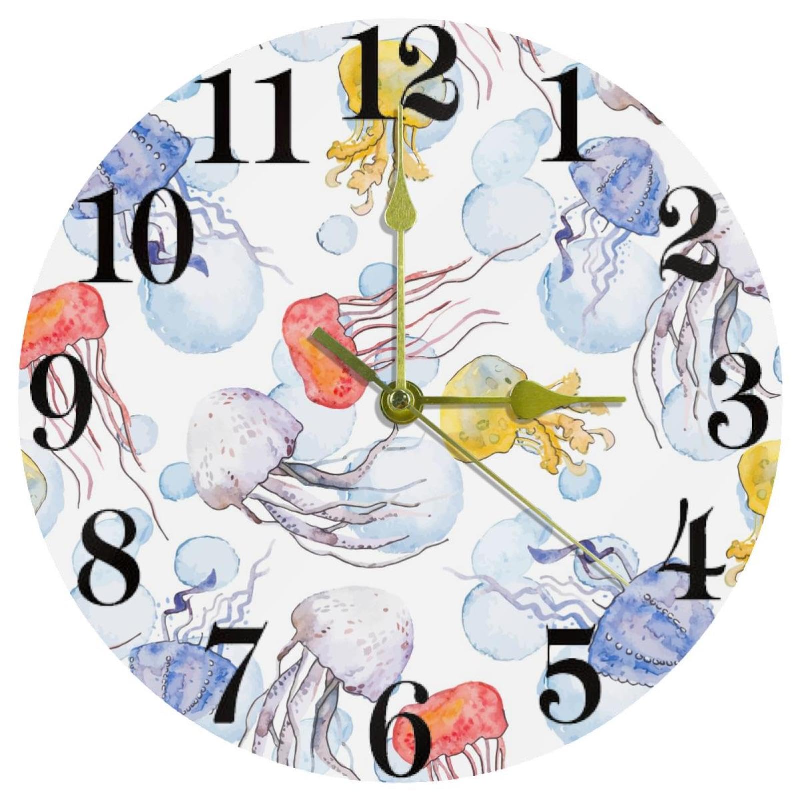 Horloge murale colorée à quartz silencieuse pour cuisine et bureau