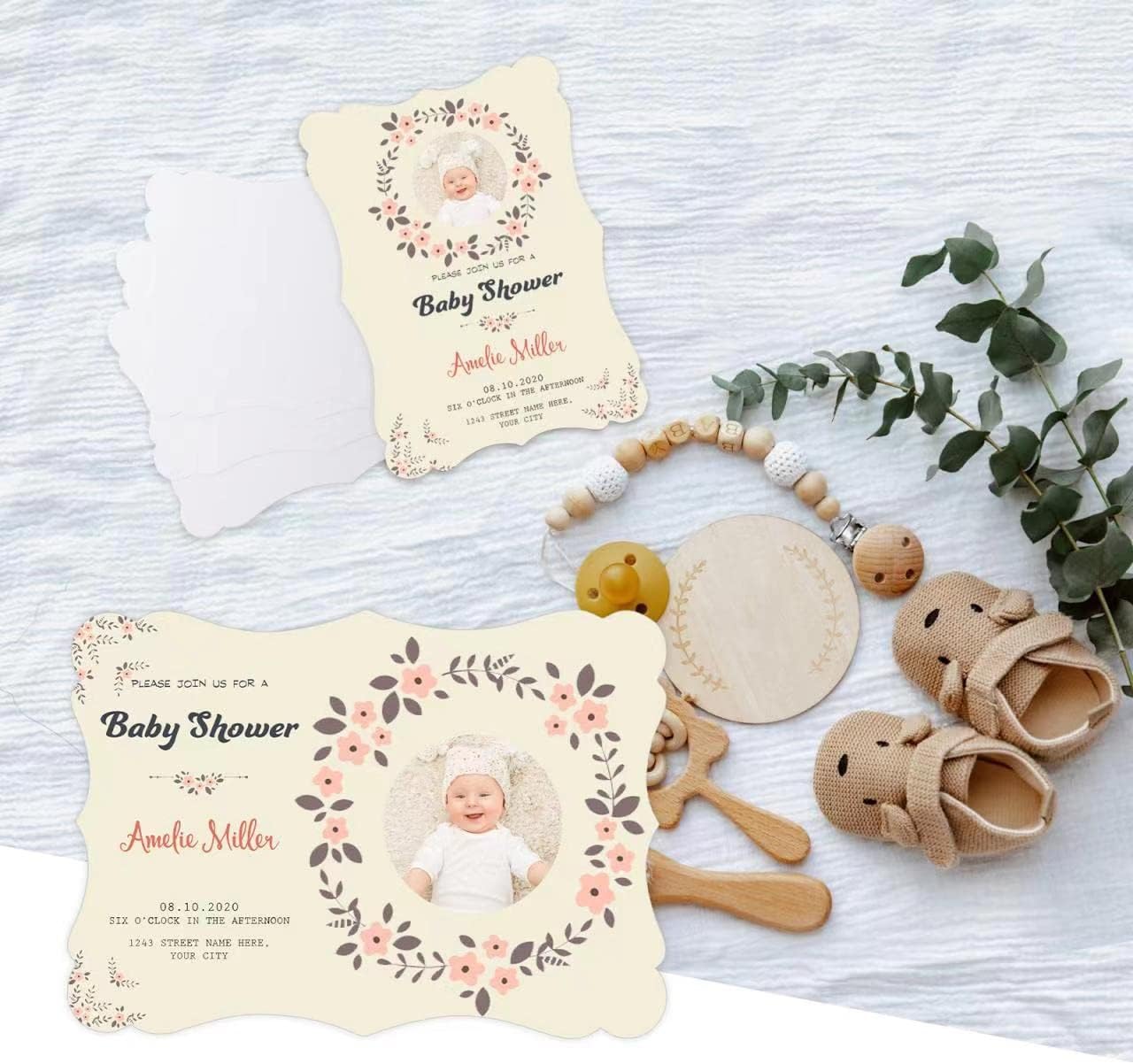 Goefun 100 Pack Blank Invitations with Envelopes, 5 x 7 Postcards and A7 Envelopes Self Seal for Wedding, Graduations, DIY Cards, Thank You Cards & All Occasion - Image 5