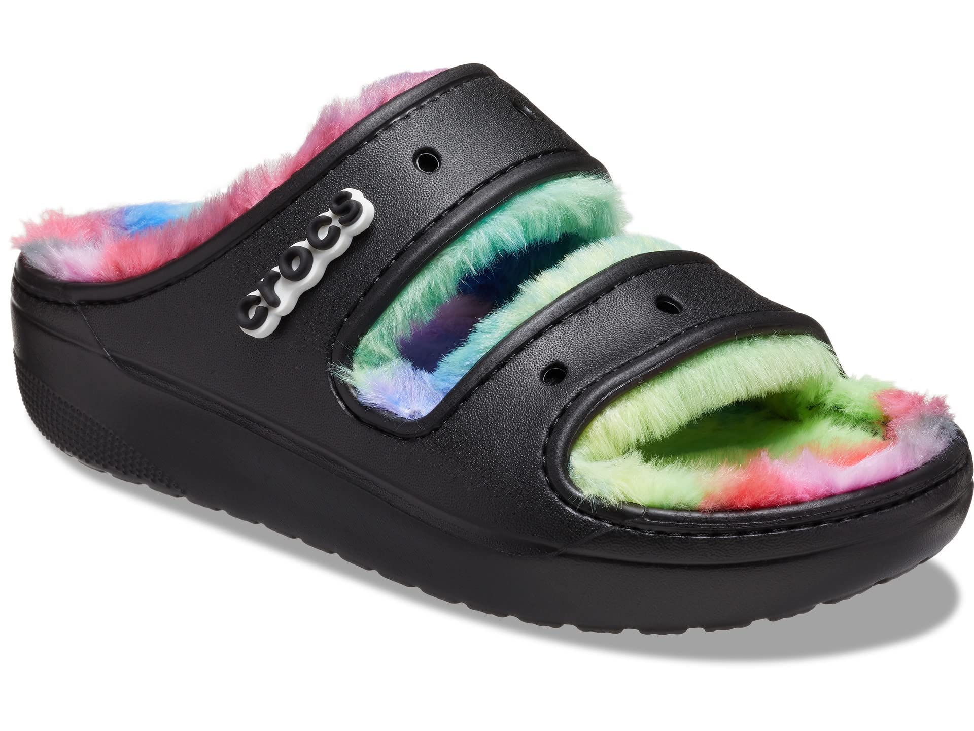 Crocs Unisex Classic Cozzzy Sandal, Black/Multi, 3 Men/5 Women