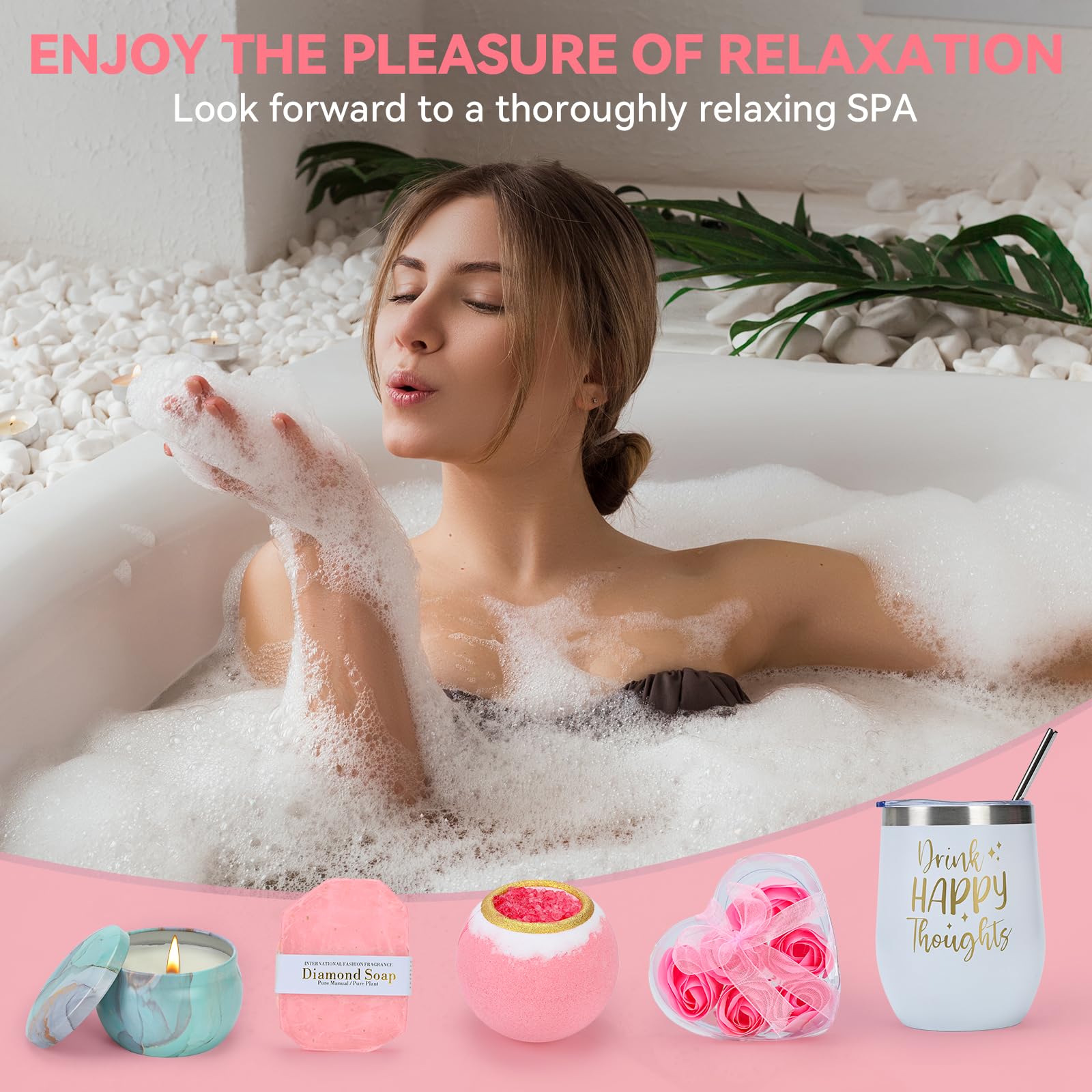 Coffret cadeau pour femme, cadeau d'anniversaire personnalisé pour femme, coffret cadeau de soins personnels, cadeau douillet confortable, pour votre mère, épouse, meilleure amie, grand-mère