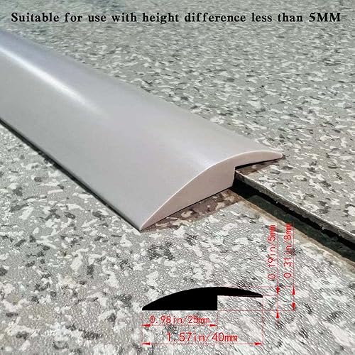 Miniatura 2 de Tira de transición de piso autoadhesiva para alfombras y pisos, tira de borde suave para cierre