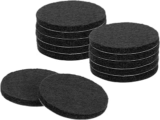 QUARKZMAN Round Felt Covers for Furniture 12pcs 1.2" Diameter x 0.12" Thickness with Non Slip Adhesive and Anti Scratch Protector for Paw Chairs to Protect Black Floors | För möbler, 0,12 tum tjocklek, med lim, halkfri och anti-repor, skydd för stolar för att skydda golv
