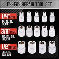 Vista 2 de SEDY E-TORX Juego de llaves de vaso de 14 piezas – Juego de llaves Torx hembra de primera calidad, enchufes Torque Star definitivos, enchufes Torx