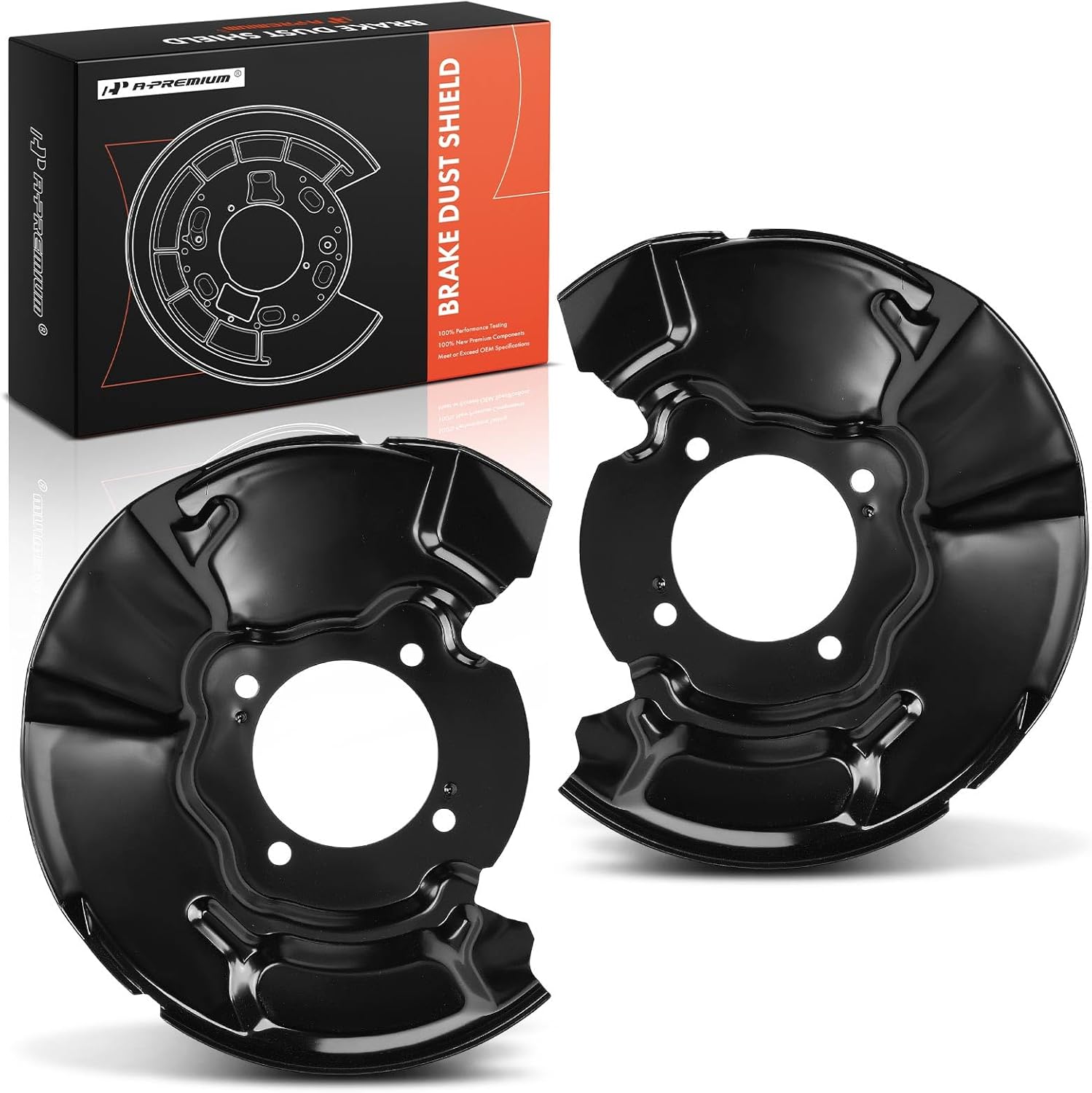 A-Premium Front Driver & Passenger Side Brake Dust Shield Compatible with Toyota Models - 4Runner 2003-2009, FJ Cruiser 2007-2014, 2-PC Set