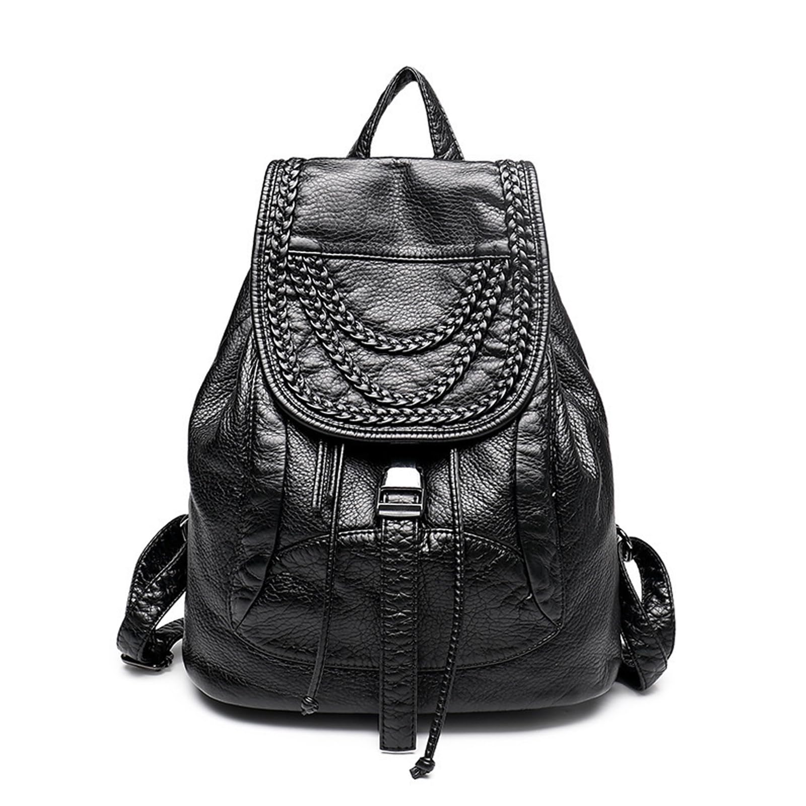 BUKESIYI Femme Sac a dos Sac a main Élégante Bandoulière Antivol PU Cuir Feminin Ville Original Marque FR78610 Noir