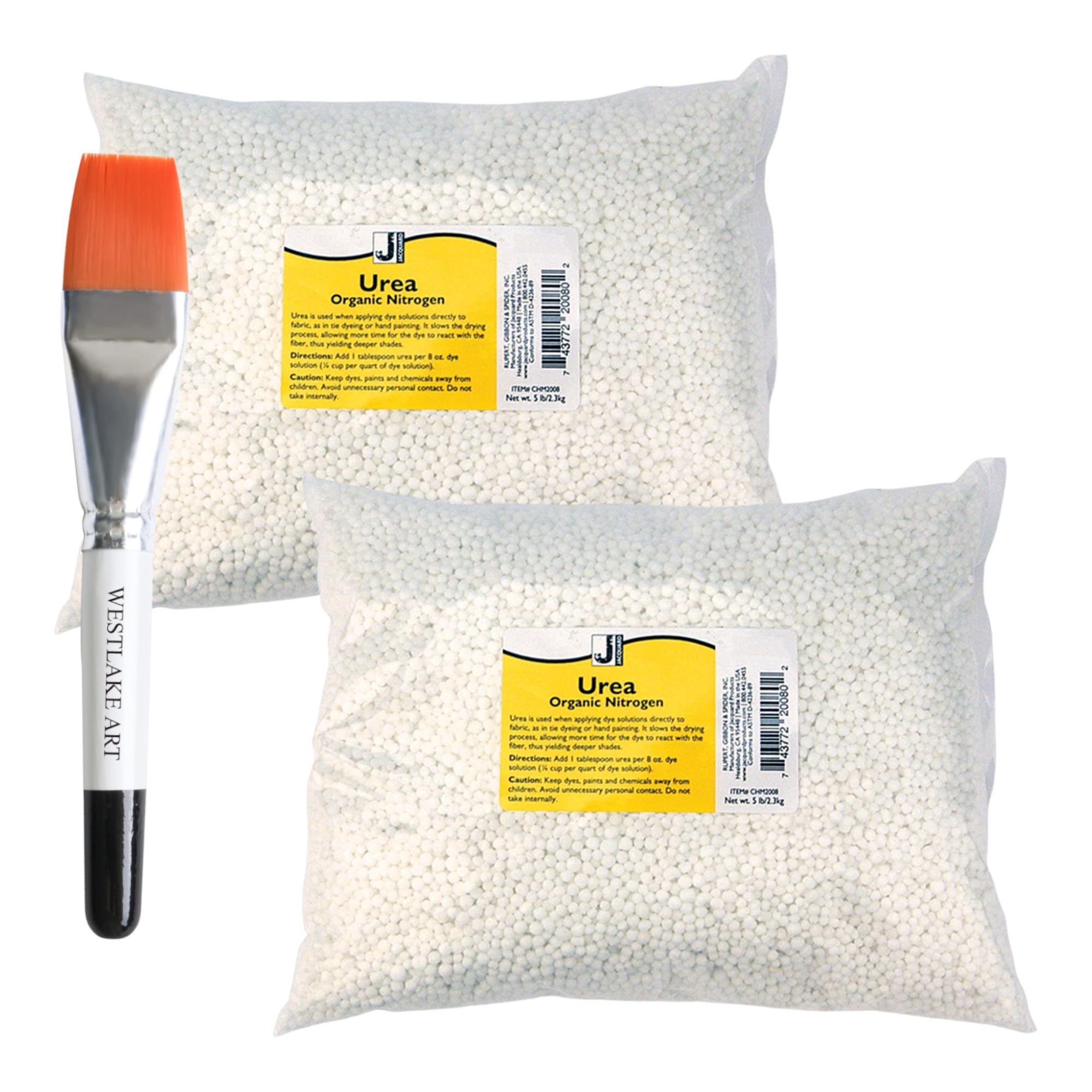 westlake art White Urea 0.64 Oz for Fabric Dyeing, Tie Dye Enhancer, Textile Fabric Paint Crafting | Bundled with Watercolor Paint Brush for Vibrant Colors & Detailed Patterns (Pack of 2)