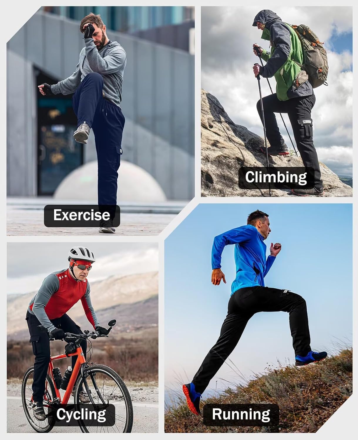 Cargo Pants for Men 3 Pack Relaxed Fit Mens Joggers with Pockets,Fleece Hiking Tactical Workout Pants Casual - Image 7