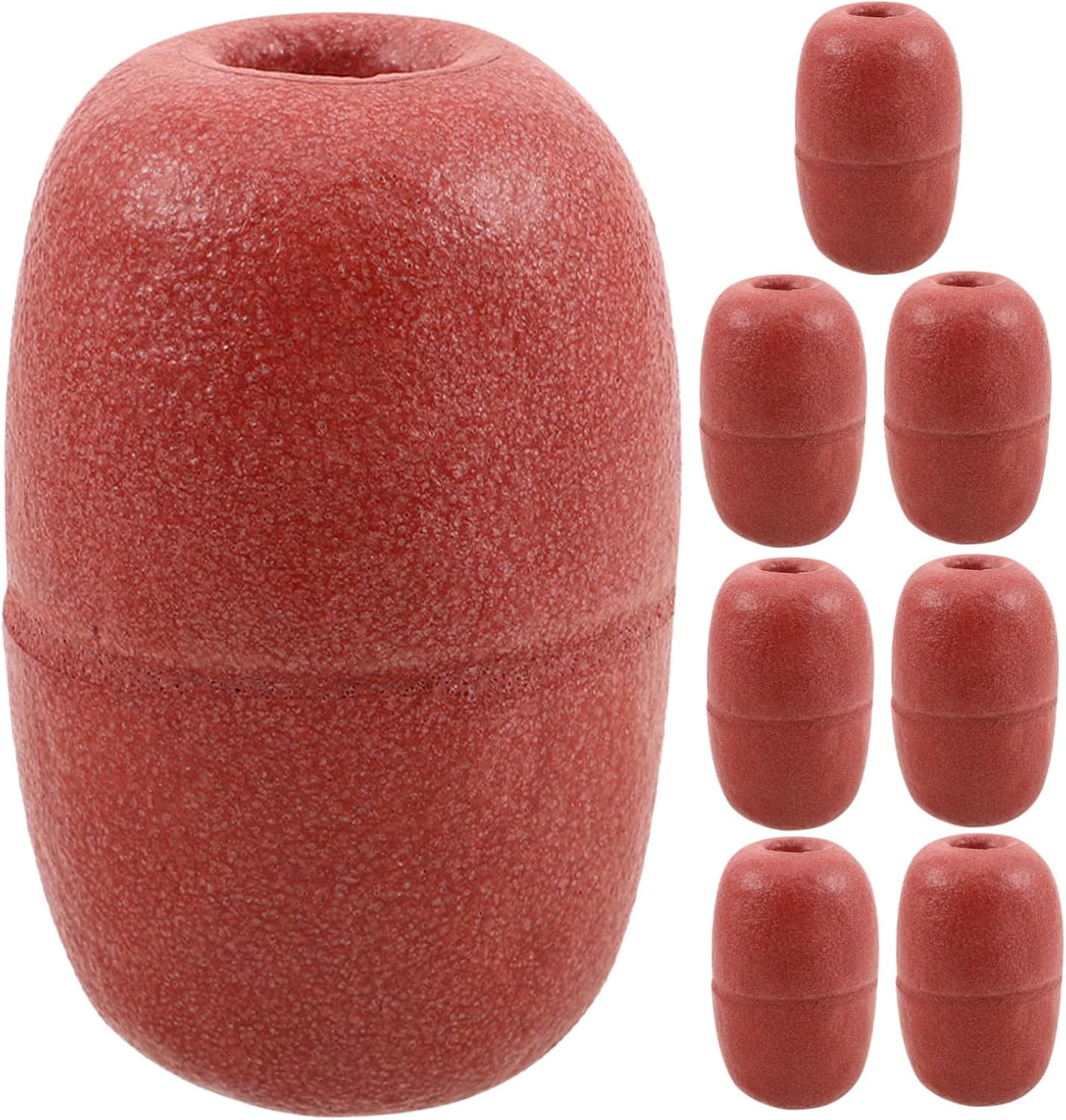 PRETYZOOM 8pcs Red PVC Foam Fishing Buoy for Gill Nets and Crab Traps with Stable Buoyancy and UV Resistant Design, for Freshwater and Saltwater Fishing Marker Floats