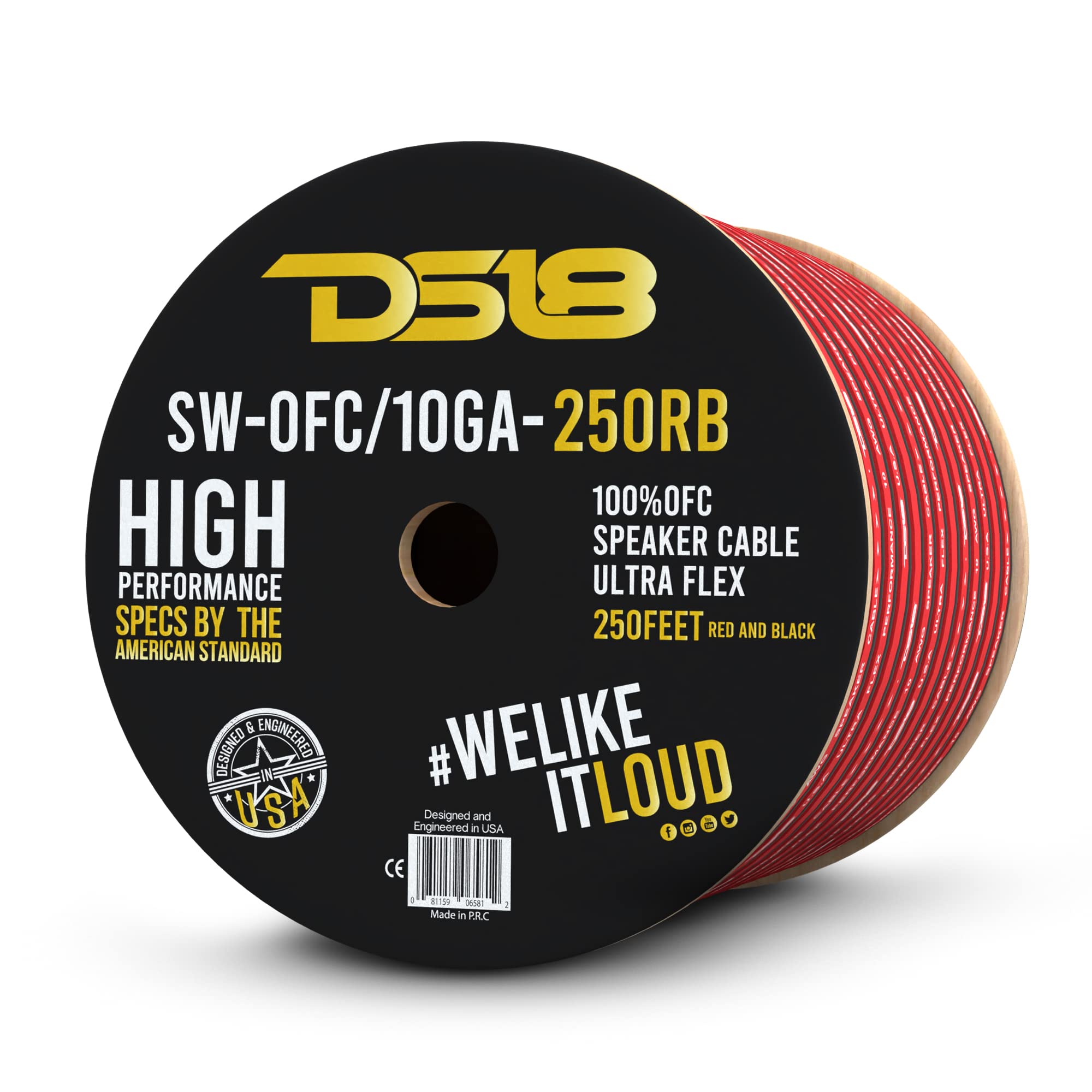 Amazon.com: DS18 SW-OFC10GA-250RB OFC 10-GA Speaker Wire 250 Feet