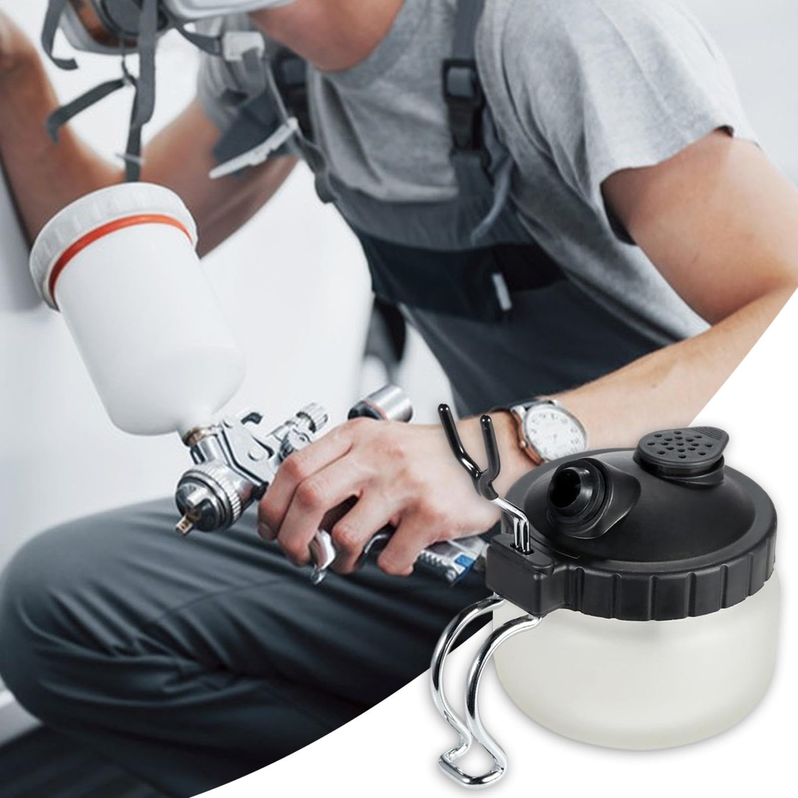 Kit di pulizia per aerografo Apstour,Vaso di pulizia in vetro con