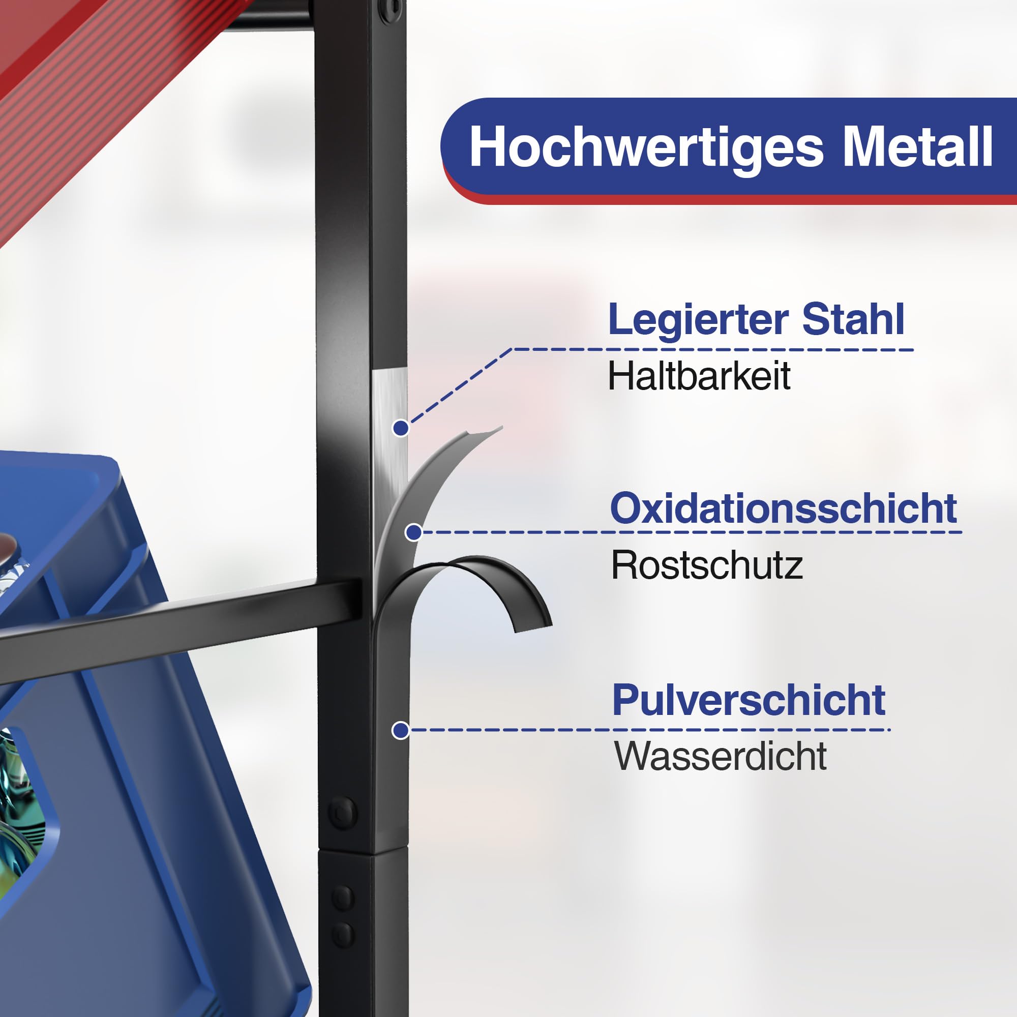 Getränkekistenregal für 3 Getränkekisten - Schwarz Metall Getränkeregal, Stabil & Platzsparend Kistenregal mit 3 Ebenen für Bier, Obst, Gemüse, Wasser - Für Wohnzimmer, Küche & Keller