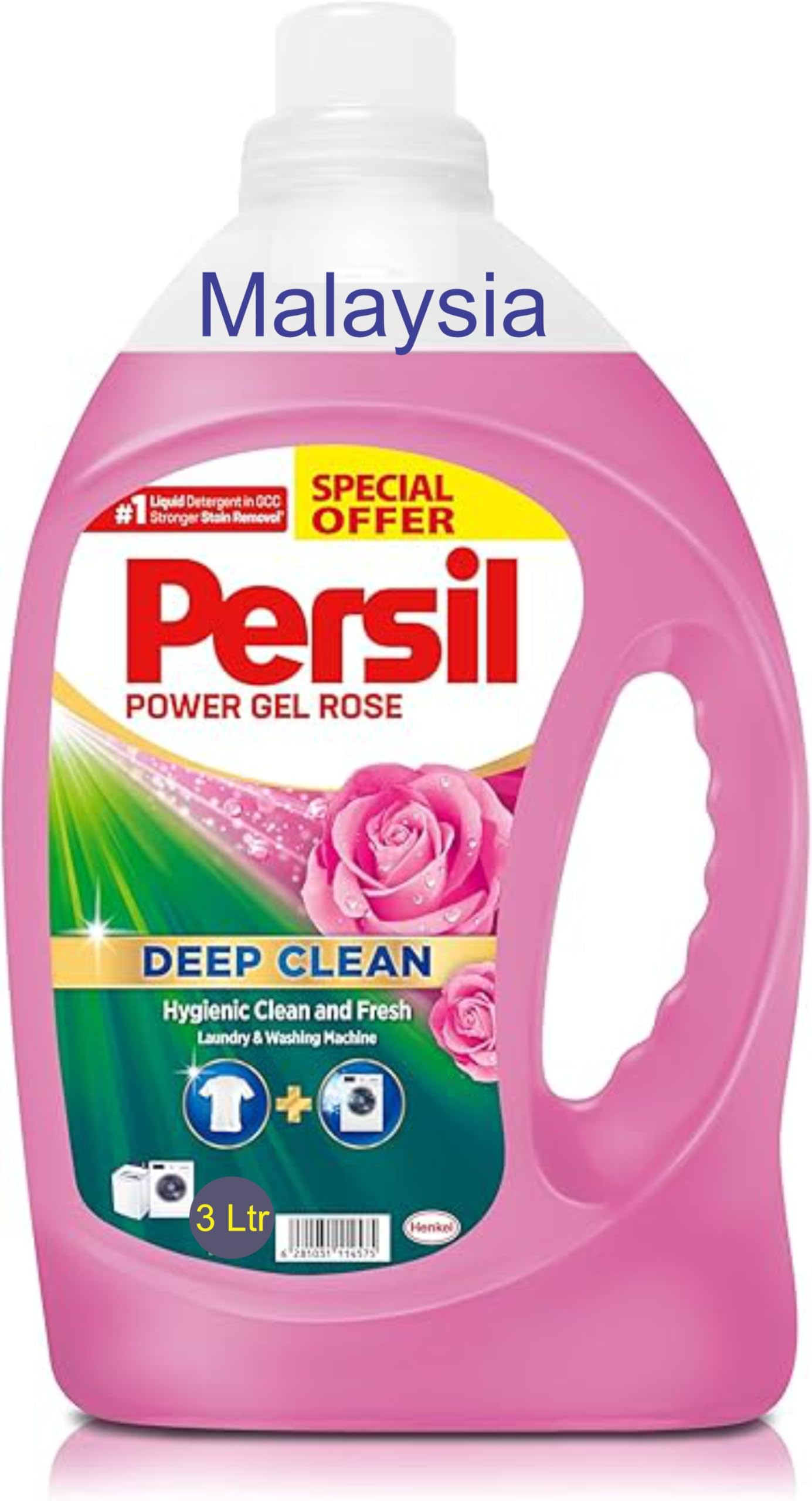 Persil 3L Power Gel Laundry Detergent – Freshness, Removes Stubborn Oil, Gravy & Tea Stains, Hygienic Clean & Long-Lasting Freshness (Imported)