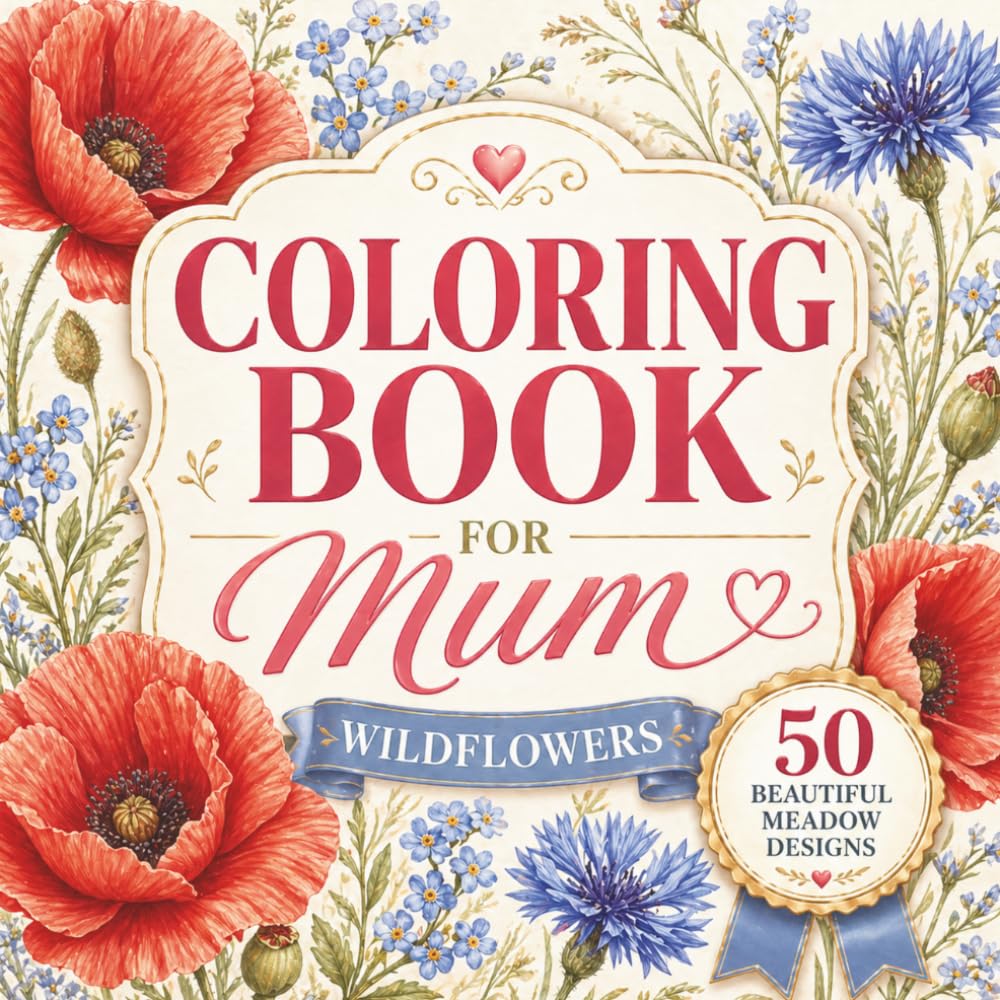 Mother’s Day Gift Ideas: Coloring Book for Mum: Beautiful Wildflower Designs for Relaxation, Stress Relief and Creative Joy | A Thoughtful Floral Gift for Women (Flower Coloring Book for Mom)