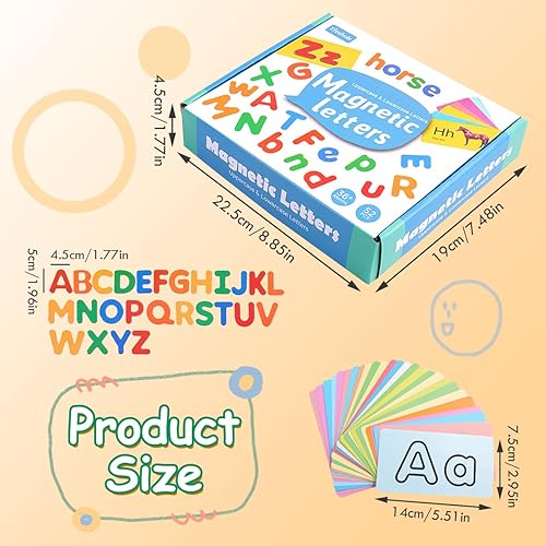 Miniatura 7 de Aomola 78 letras magnéticas y formas de animales para niños pequeños, imanes de refrigerador, decoración de juguetes educativos tempranos, regalo
