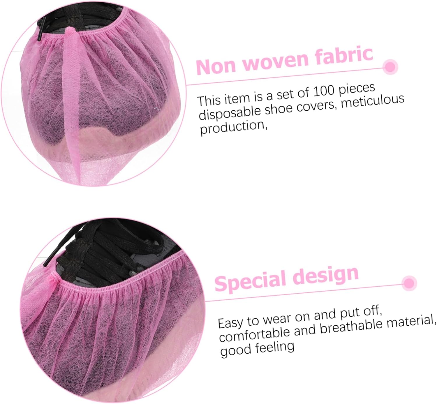 100pcs Disposable Work Shoes Covers Non-woven Overshoes Non Slip Thicken for Home Office Guests