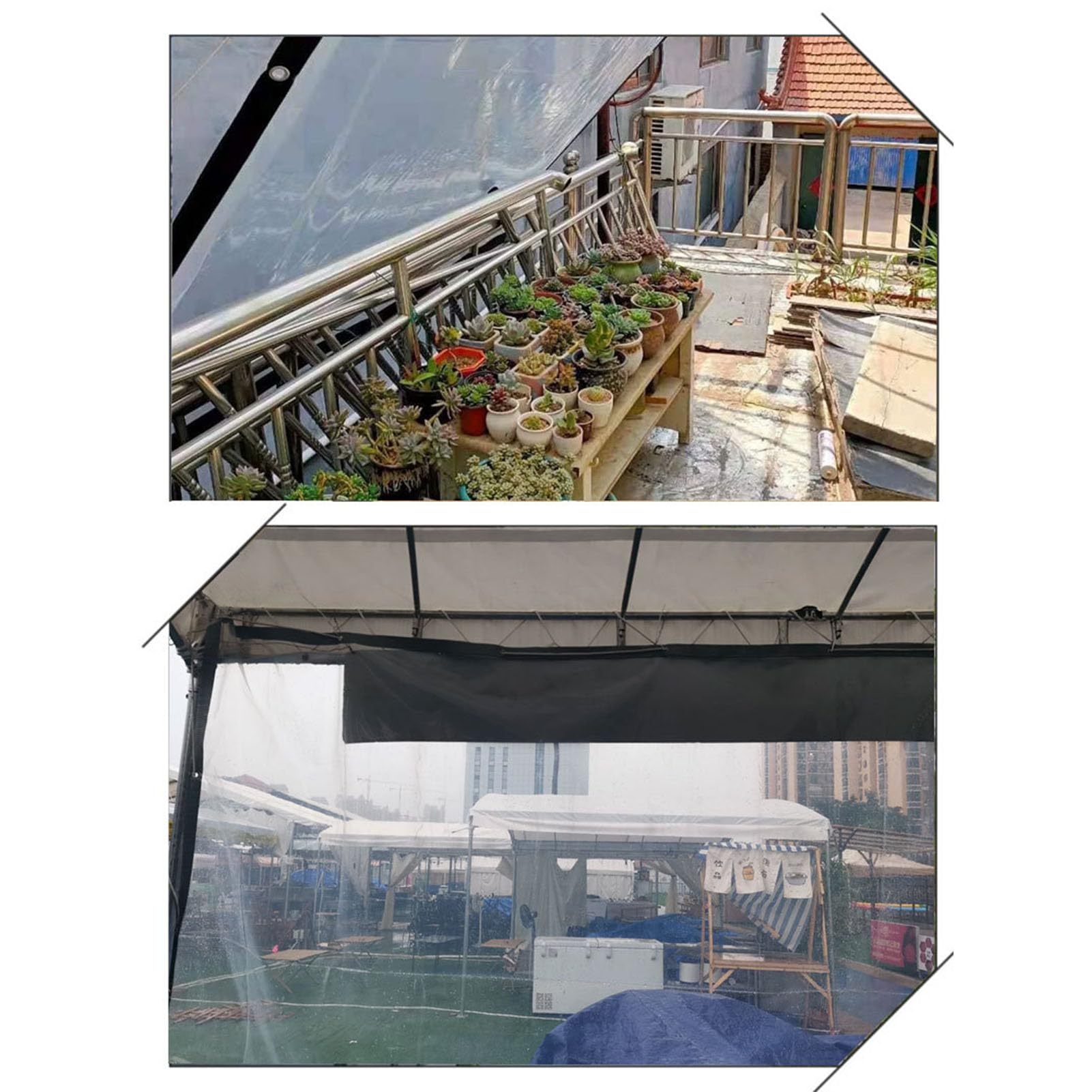 Heavy Du Bâche transparente imperméable avec œillets 3 x 8 m - Bâche résistante aux intempéries pour camping, jardin, caravane et housse HeavyDu