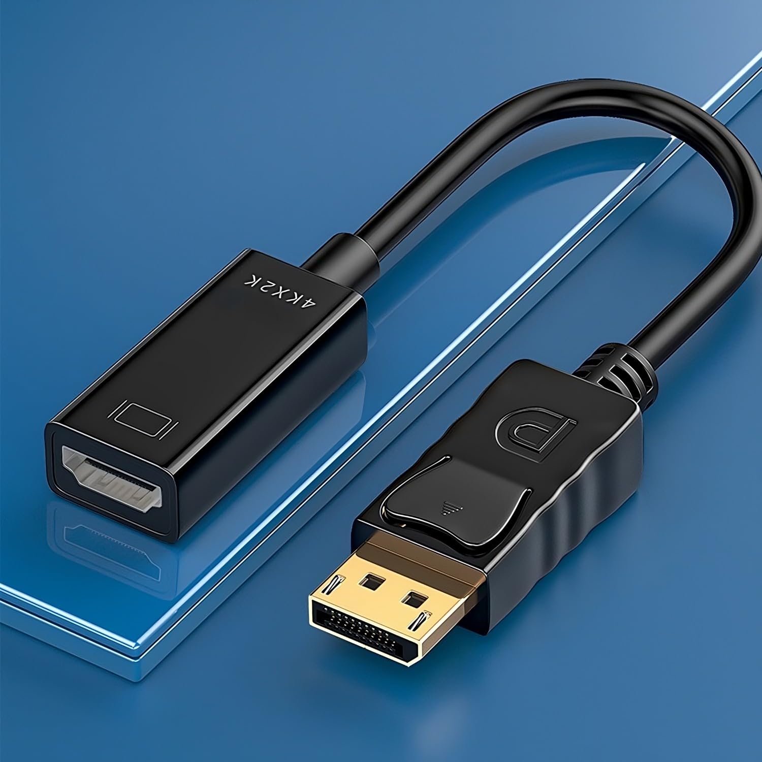 Retoo DisplayPort na adapter HDMI, Mini Display Port na konwerter do gniazda kompatybilny z HDTV, monitorem, projektorem, komputerem stacjonarnym, Surface, Minidisplayport Thunderbolt, 24,5 cm, czarny