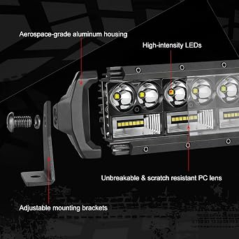 40 Inch LED Light Bar with Wiring Harness LED Offroad Light