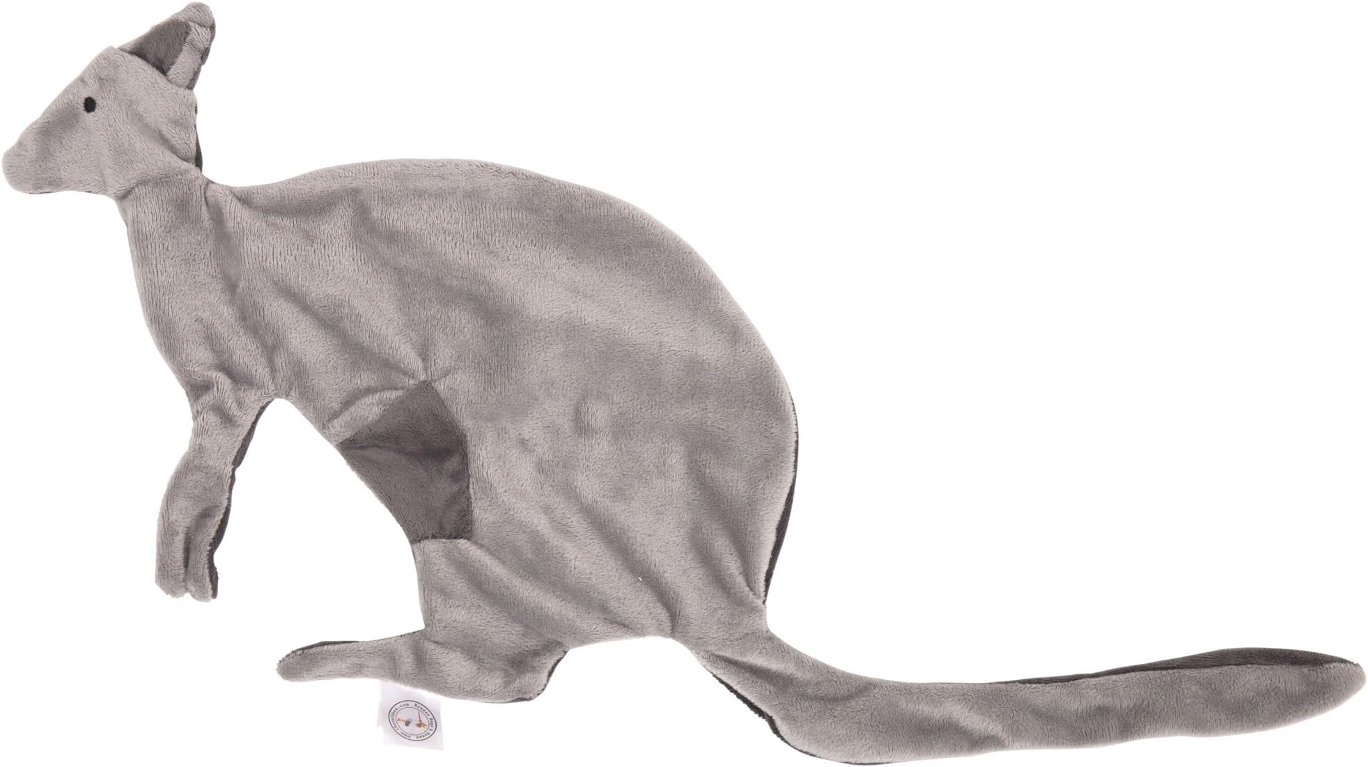 Brusse Bags & Boxes My Blankie Soft Security Blanket Kangaroo Super Cute Double Sided Light/Dark Grey 100% Polyester Fleece 60 x 28cm/23 x 11" Unisex Newborn Comforter Tail Attaches to Dummy/Pacifier