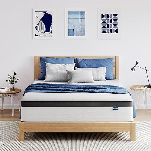 Miniatura 11 de Avenco Colchón tamaño King de 12 pulgadas en una caja, colchones independientes de firmeza media para aislamiento de movimiento, soporte de borde