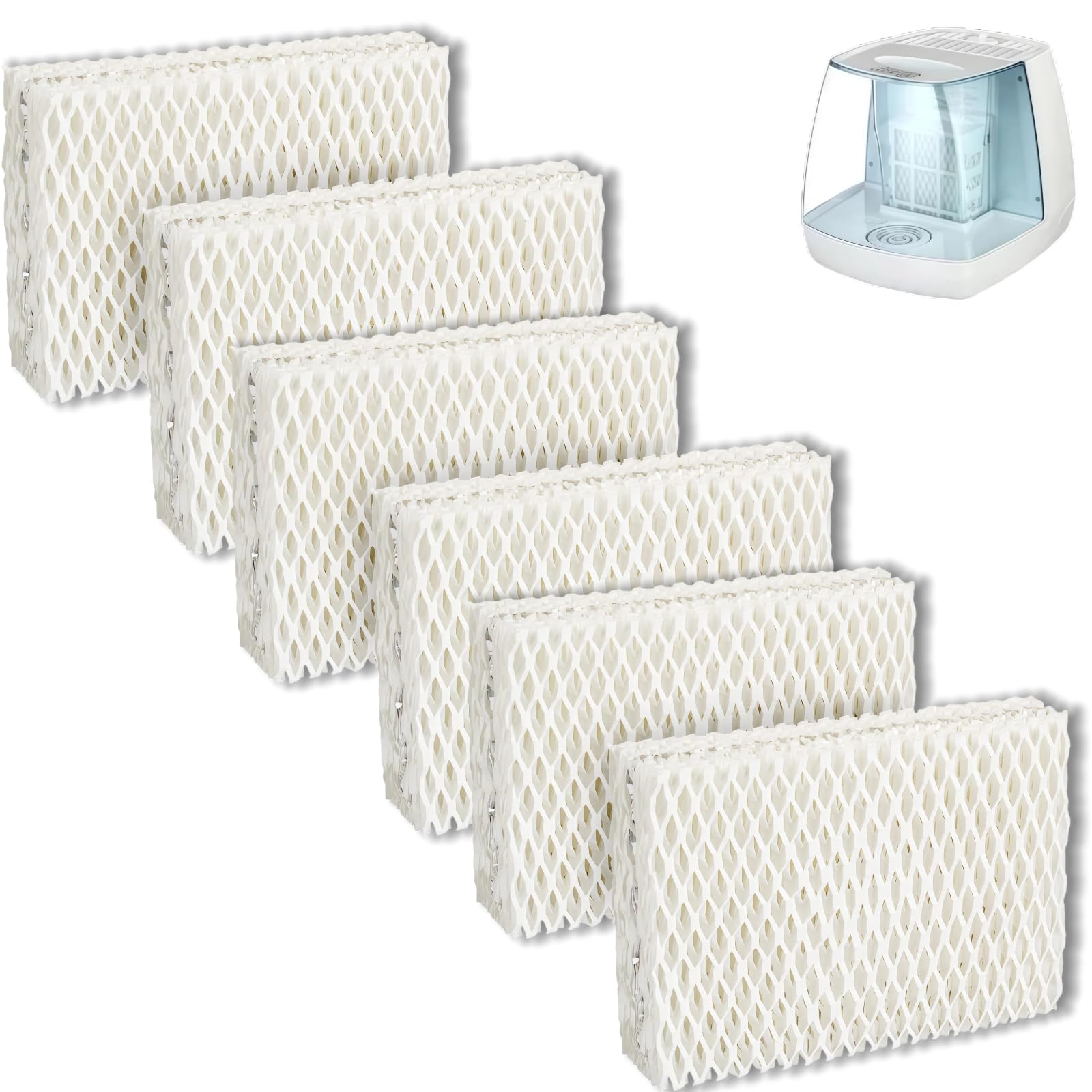 Direvcdro 6 Pack WF813 Humidifier Filter Replacement Compatible with Equate EQ-2119-UL EQWF813 PCWF813 Relion RCM-832 RCM-832N ProCare PCCM-832N Cool Mist Humidifier Replacement Filter
