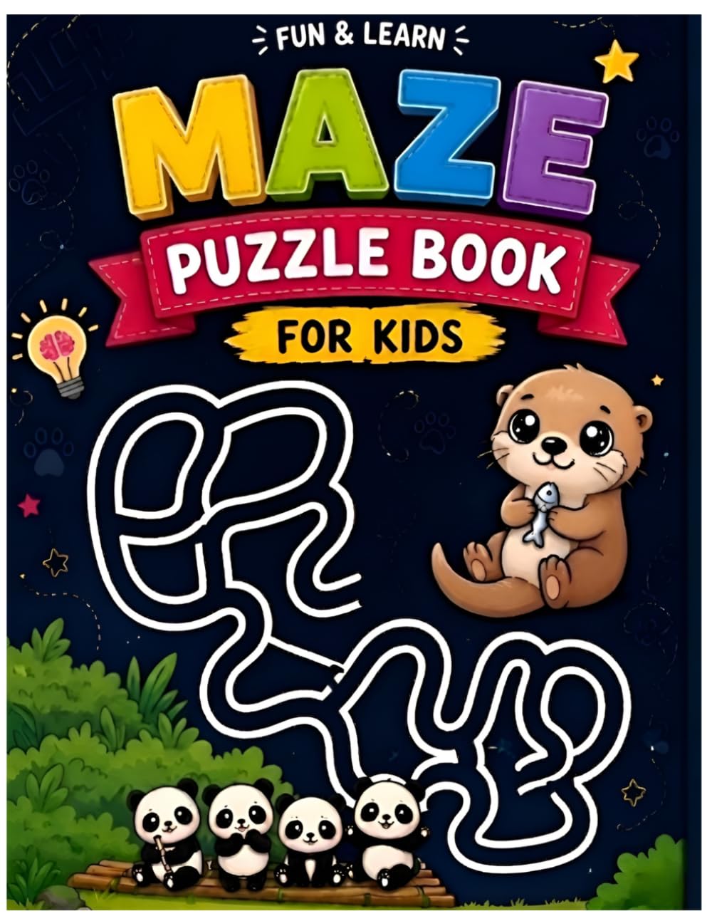 Fun & Learn Maze Puzzle Book for Kids: 24 Fun Maze Puzzle Pages for Ages 4-8