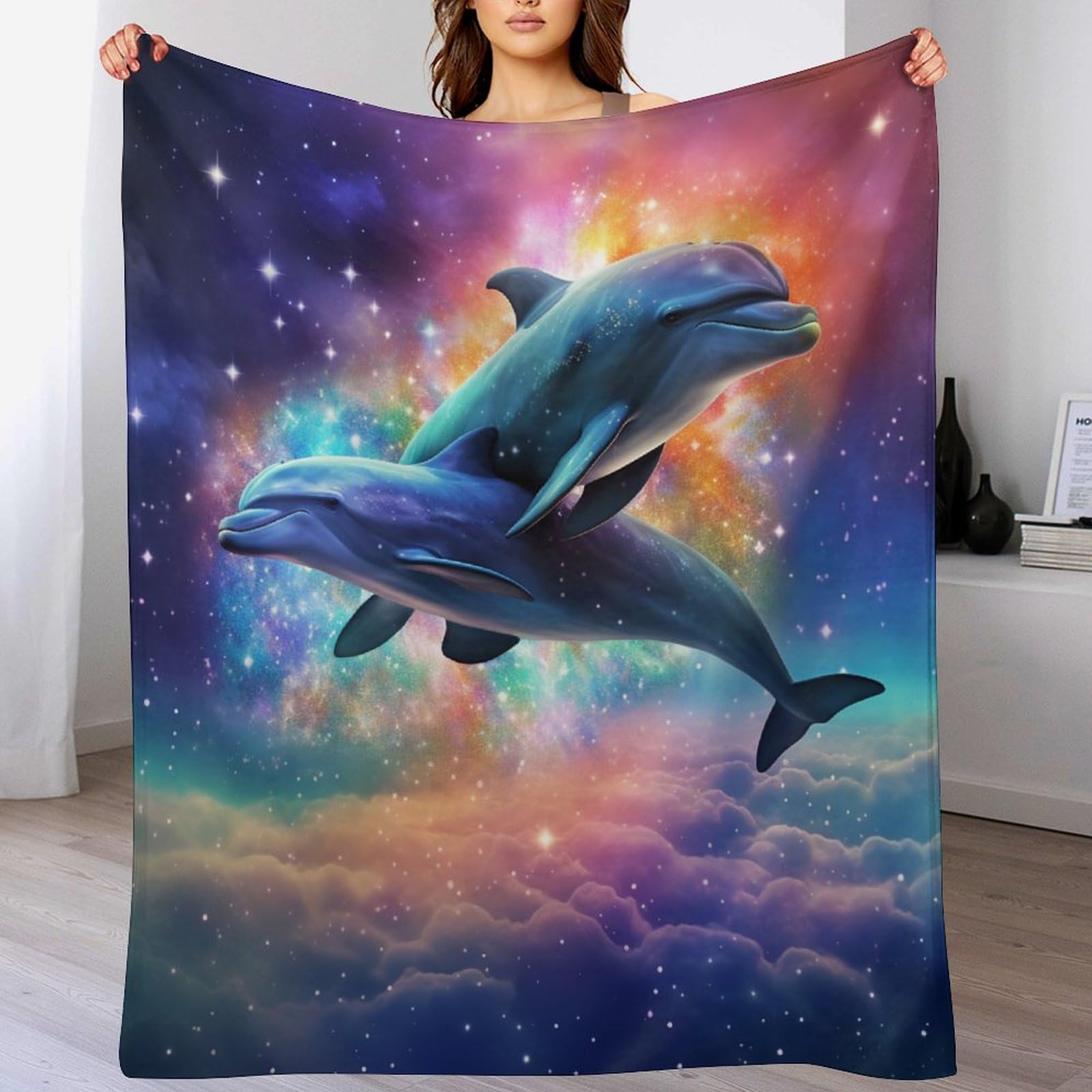 Couverture polaire dauphin pour vos soirees cocooning et detente devant la tele