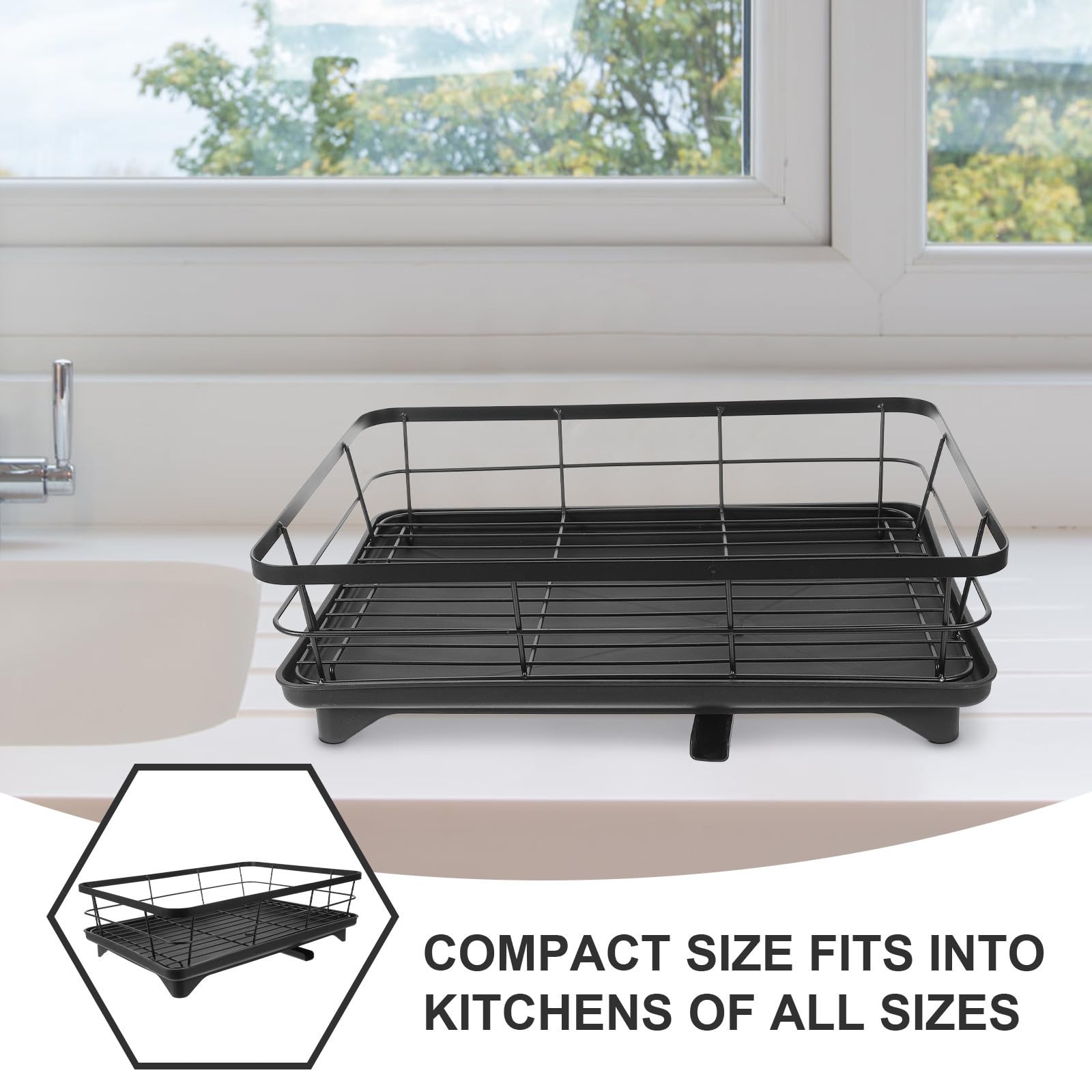 Healeved Organisateur de Vaisselle Noir en Fer Cuisine, Porte Assiettes Multifonction Facile à Installer Design Moderne et Compact pour Plan de Travail