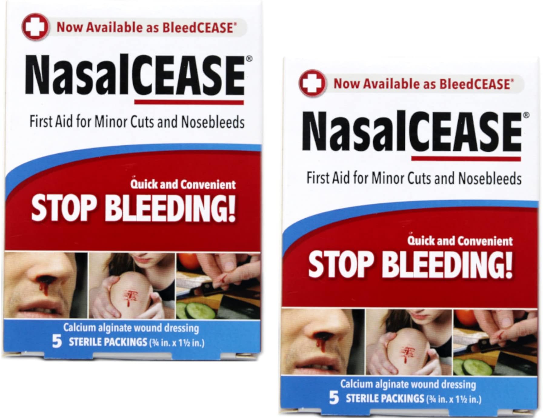 NasalCEASE Stop Bleeding STERILE 5 Count 2 Pack