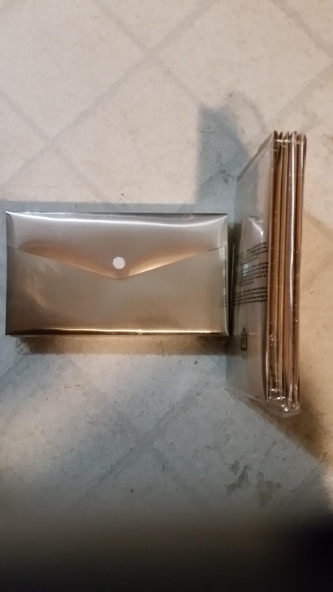 Poly Button-Closure Envelopes, Check Size, Gold, Pack Of 5