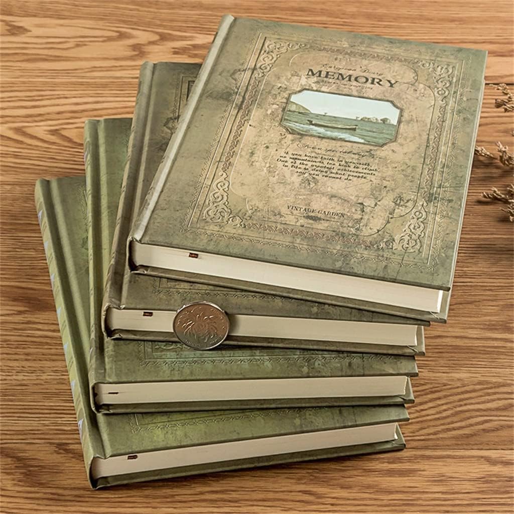 Retro Notebook Journals for Travelers Planner Vintage Pattern School Supplies Student (Color : A, Size : 210X141X17mm)