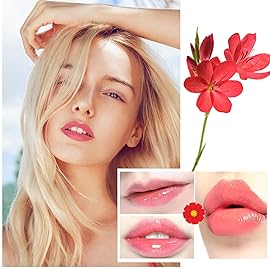 BKPPLZP 2 Pack Crystal Flower Jelly Lipstick,Magic Color Changing Lipstick,PH Clear Temperature Color Changing Lip Gloss,Lip Balm,Long Lasting Nourishing Moisturizing Lip Stick Set H02+03