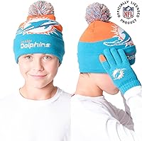 Vista 164 de Ultra Game Gorro de invierno de punto súper suave oficial de la NFL con guantes extra cálidos para pantalla táctil