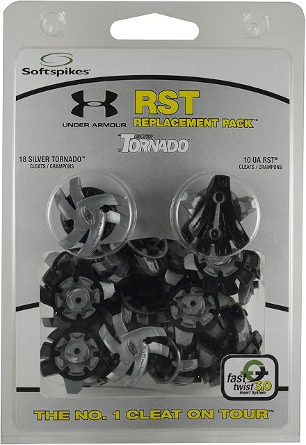 SOFTSPIKES Ua/Silver Tornado Fast Twist 3.0 Clamshell Cleats 18 Count
