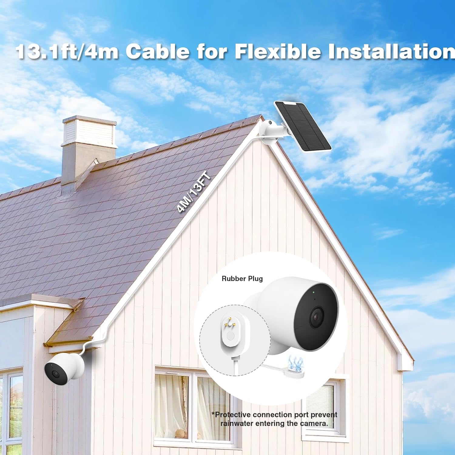 Nest Cam stays powered by the sun.