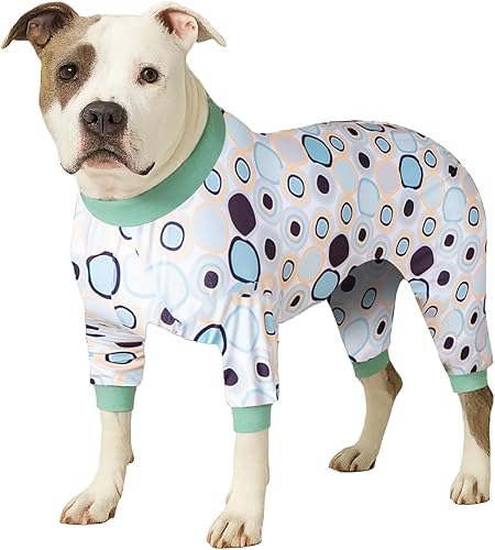 Miniatura 10 de LovinPet Jammies - Camisa para perros grandes, antilamidos y calmantes de la ansiedad, ligera, elástica, con estampado de verano, para perros