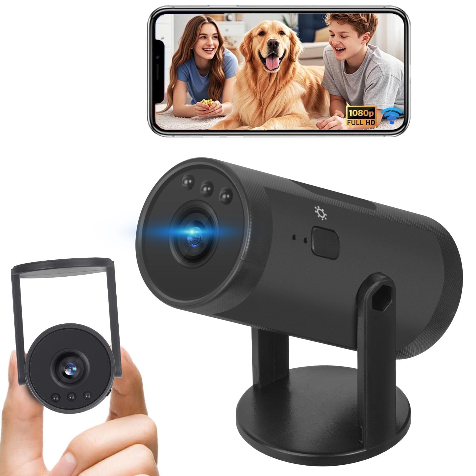 Genérico Mini Camara Oculta 1080P HD WiFi Camaras de Vigilancia sin Cables Camara Seguridad Vigilancia Cámara,con Batería de 12h,para Ver En El Movil Interior CAM con Detección de Movimiento (ML)