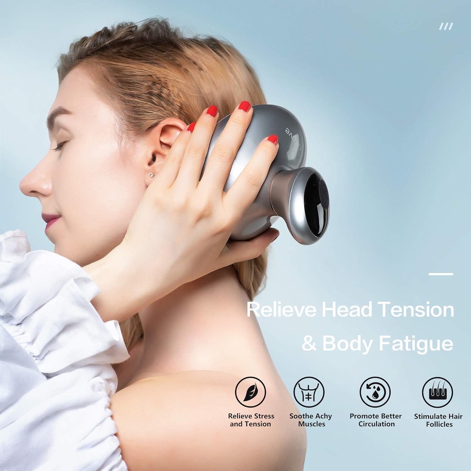 Tech Love Electric Scalp Massager, Deeply Tissue Kneading for Scalp Stress Relief, Portable Waterproof Head Scratcher Massager for Hair Care, Deep Clean : Health & Household