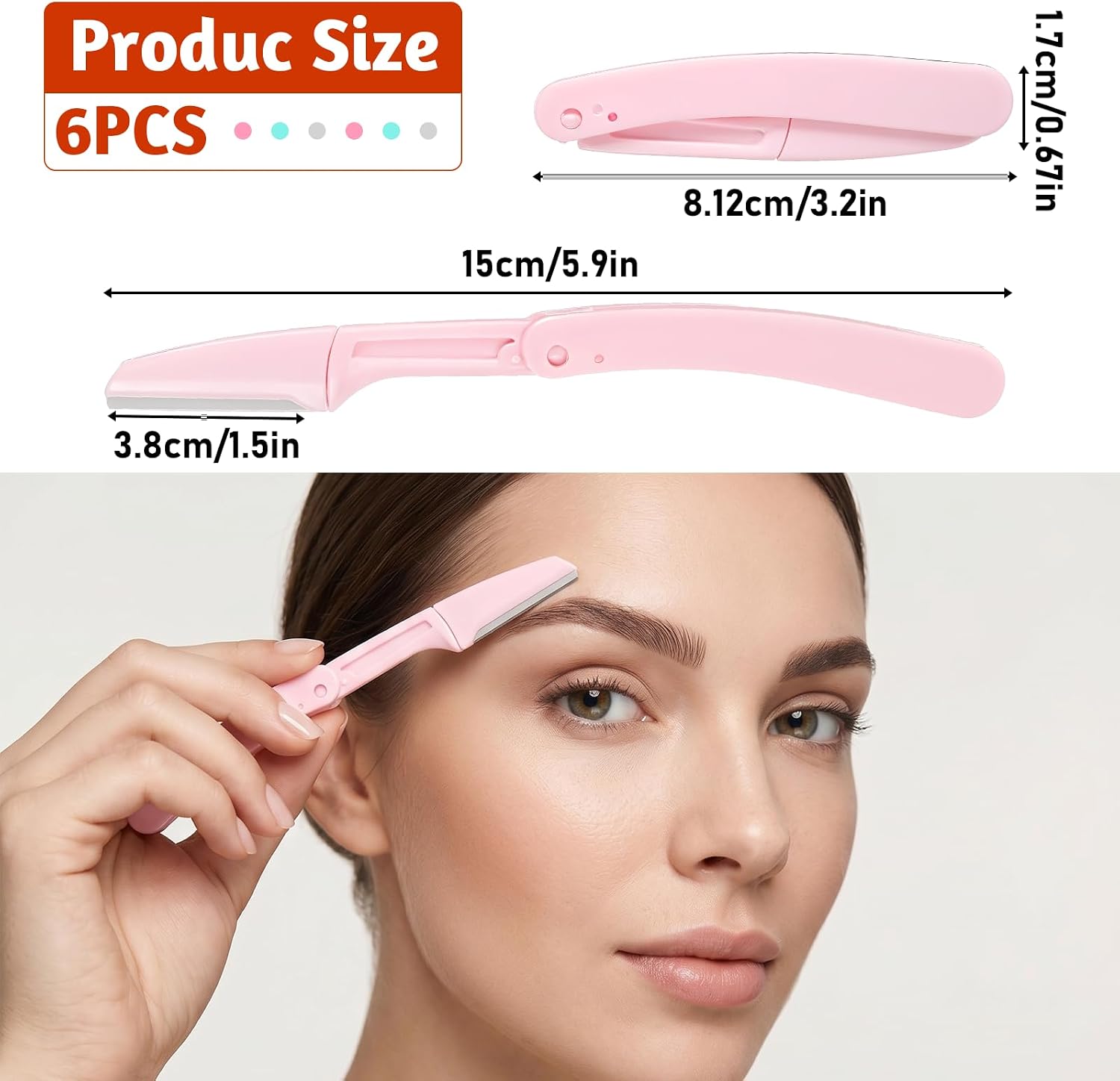 6PCS Facial Hair Removal for Women Eyebrow Razor Men Dermaplaning Tool for Face Face Razor for Women Facial Hair Remover Professional Eyebrow Trimmer Shaver for Smooth Skin Care