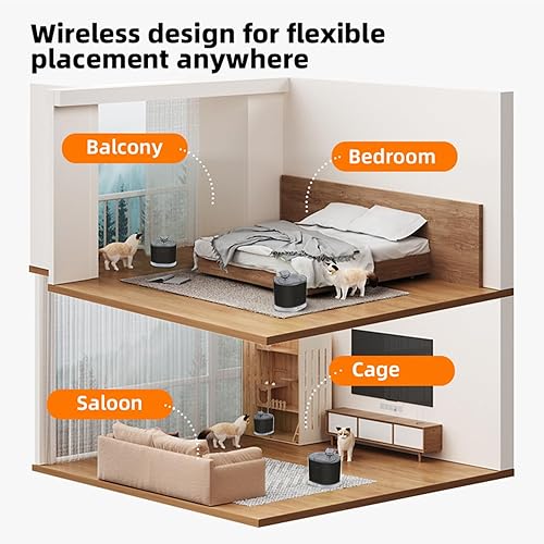 Miniatura 9 de Fuente de agua para gatos con bomba sensorial, fuente de agua automática de 2.2L74 onzas para gatos de interior, ultra silenciosa, funciona con
