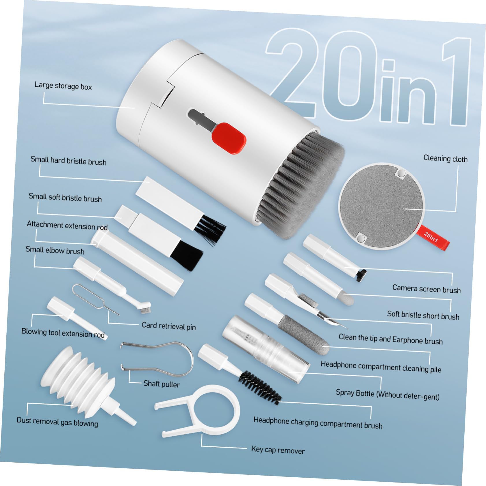 SEWACC Complete Phone Keyboard Camera Cleaning Kit Multi-Purpose Electronic Cleaner Long Lasting Abs Material