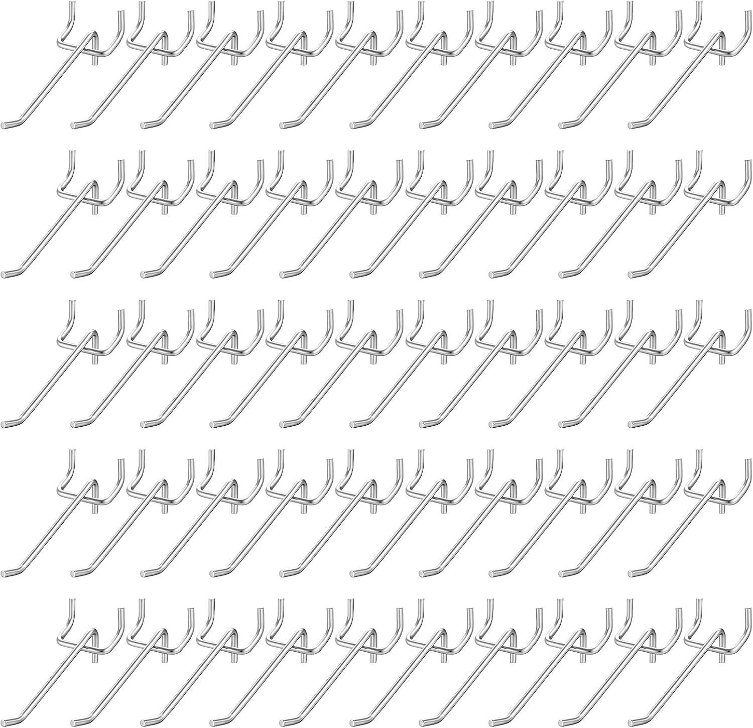 100 Pcs Peg Board Shelving Hooks, Stainless Steel Hanging Board Pegs Wall Display Hooks, Shelving Display Hanging Peg Board Holders for 1/8 1/4 Garage Storage Organizer Accessories(4 Inch)