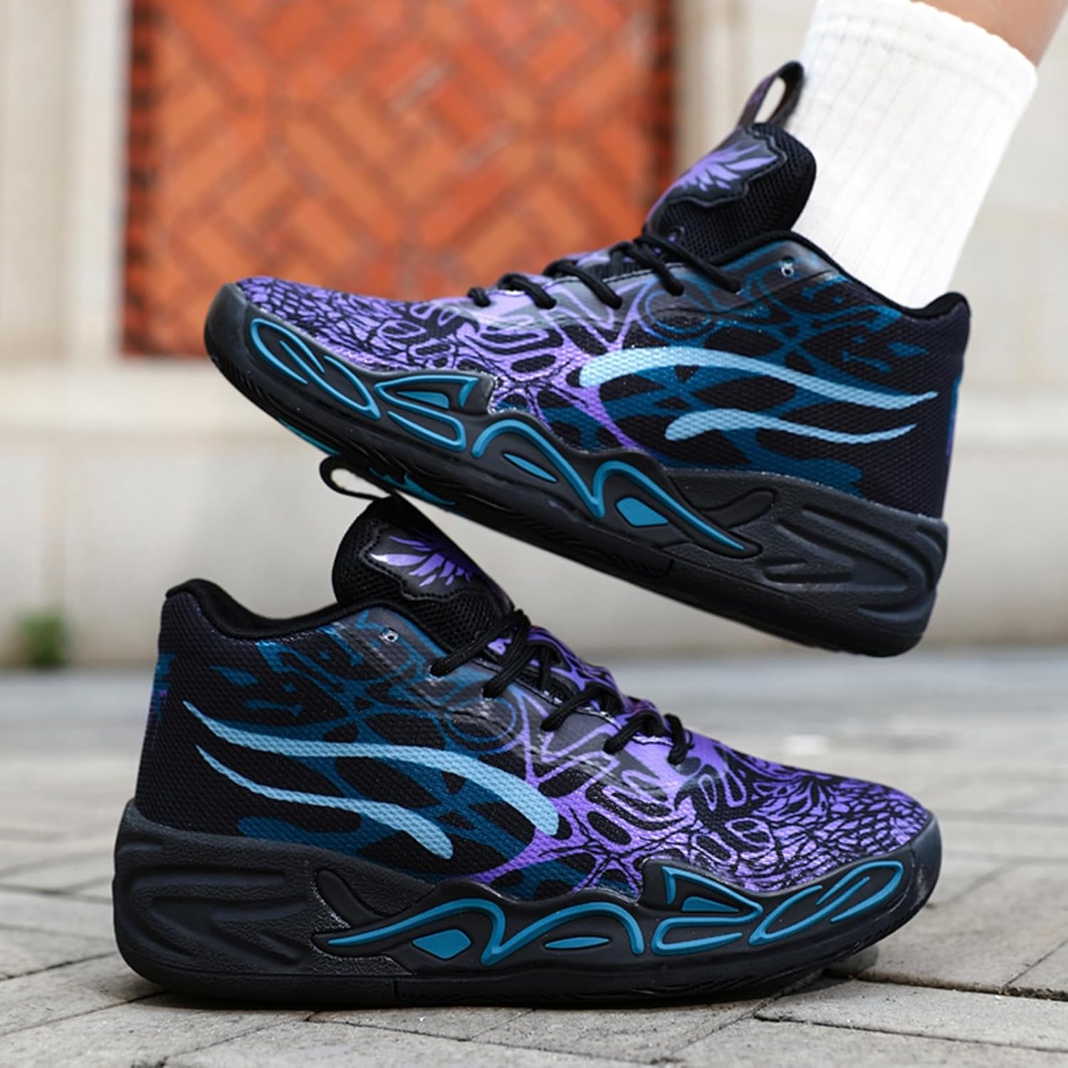 Womens High Top Lace Up Fashion Basketball Shoes Soft Lightweight Non-Slip Round Toe Running Tennis Volleyball Sneakers Classic Sports Athletic Training Shoes