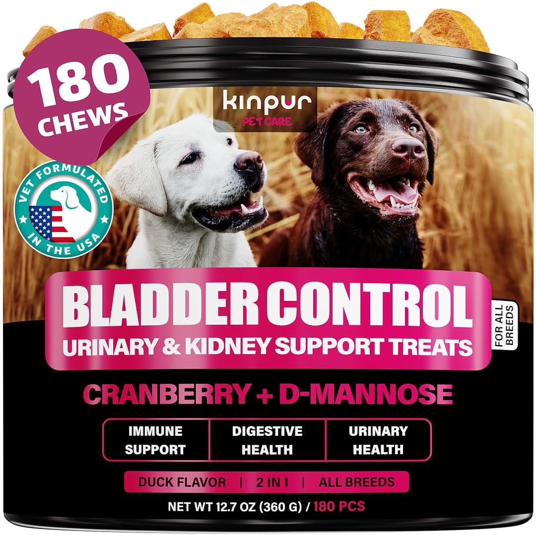 Dog UTI Treatment 180 Chews w Cranberry, Natural UTI Medicine for Dogs - Pet Supplement for Dog Urinary Tract Infection Treatment, Good for Bladder Control, Dog Incotinence, Kidney Health, Dog Breath