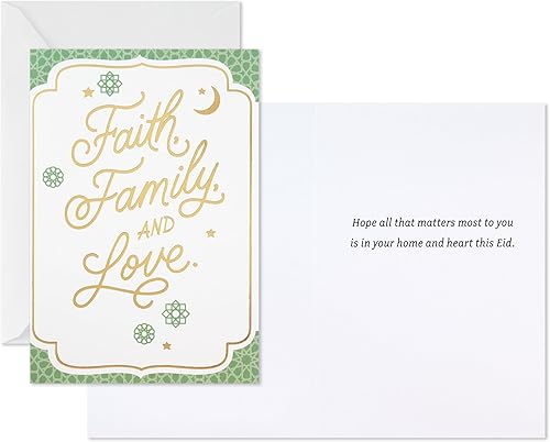 Miniatura 2 de Hallmark Hilo dorado Eid al-Fitr o Eid Al-Adha (6 cartas con sobres) Fe, familia y amor