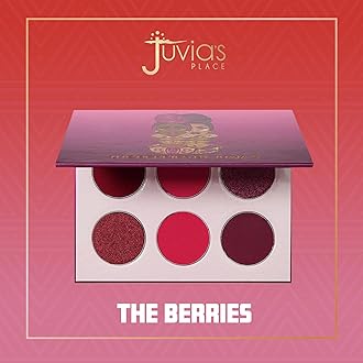 Juvia's Place Palette The Berries - Mauves, Deep Pinks, & Perfect Berry Hues, Professional Eye Makeup, Pigmented Palette for Eye Color & Shine, Pressed, Shades of 6