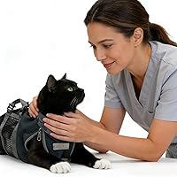 Vista 14 de Bolsa de retención para uñas de gato Cinf para limpieza y aseo sin arañazos ni mordiscos para baño, recorte de uñas, inyección y examen (Flor, M)