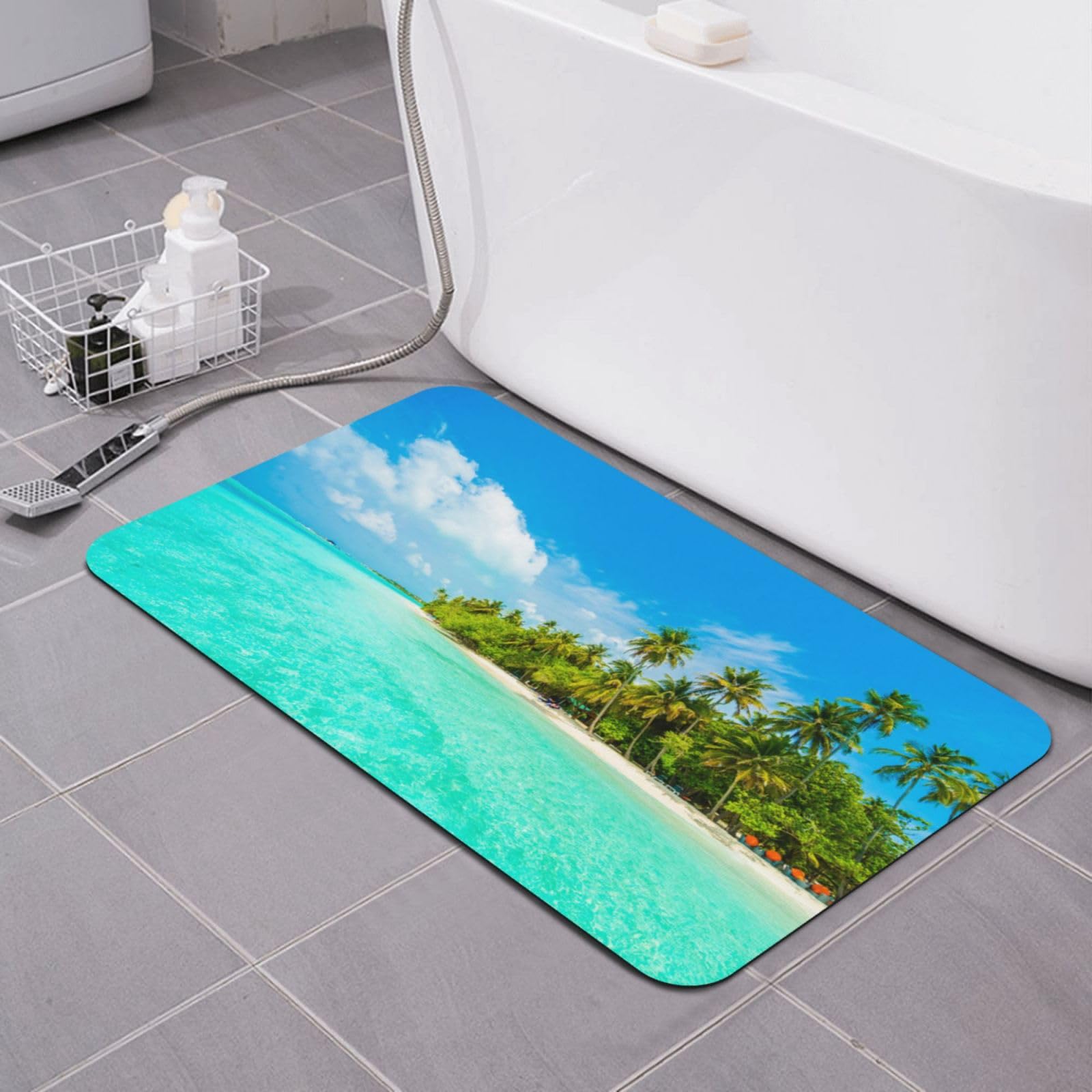 Tapis de bain antidérapant séchage rapide en diatomée pour salle de bain et cuisine